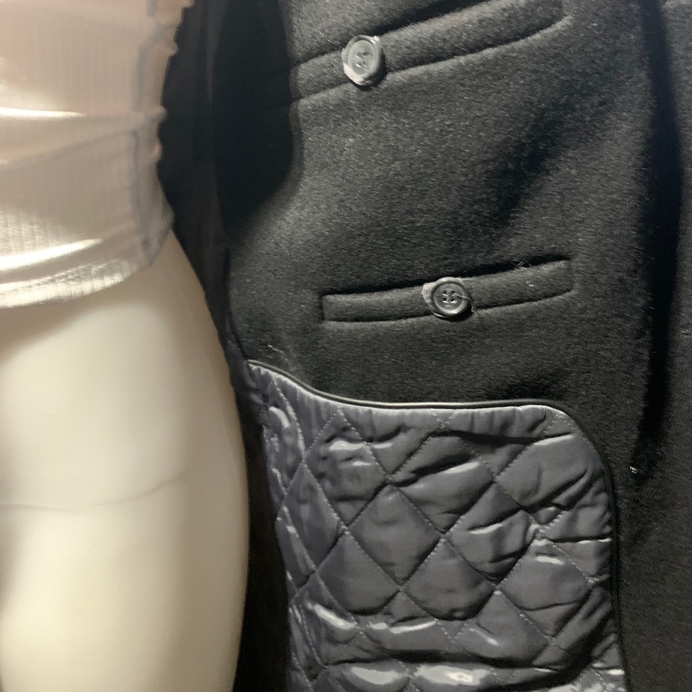 ELEVEN PARIS Wool Leather 40 Winter Over Coat Jacket Heavy - Picture 3 of 12